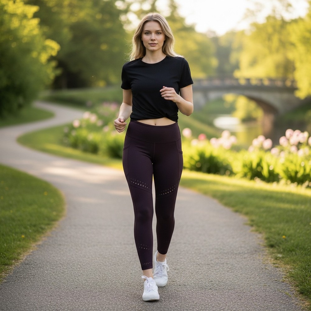 Lululemon Zoned In High Rise Leggings Plum Burgundy Size 2